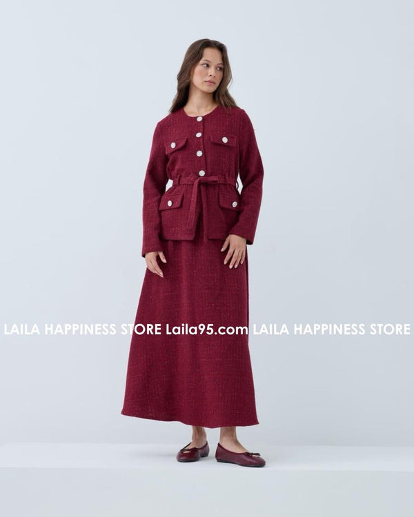 طقم خريفي قطعتين جكيت وتنورة